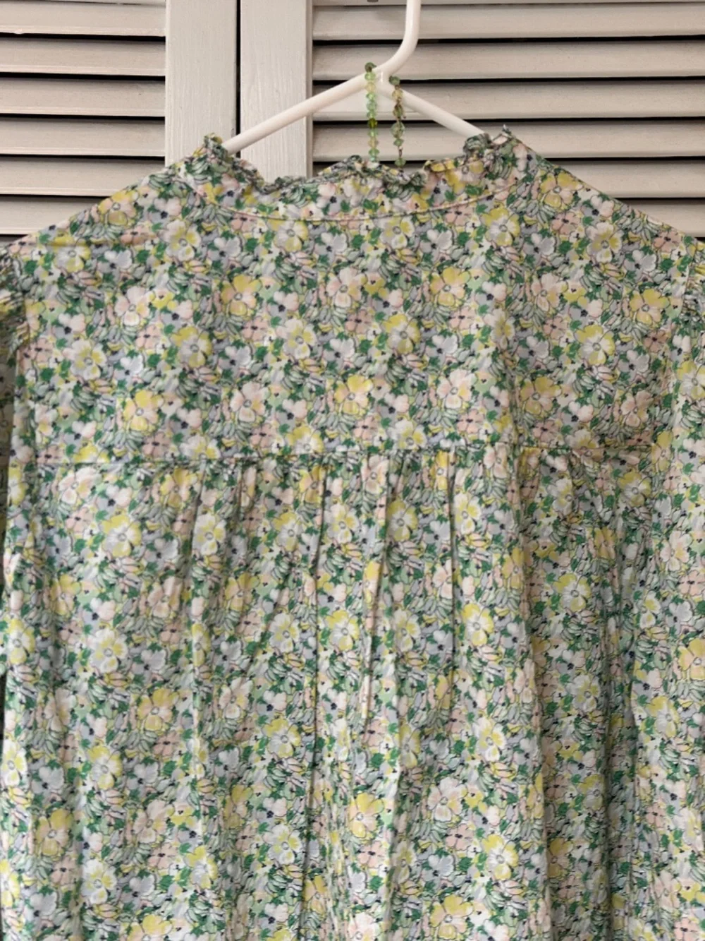 J. Crew Liberty Print 100% Cotton Button Front Popover Blouse - Picture 13 of 16